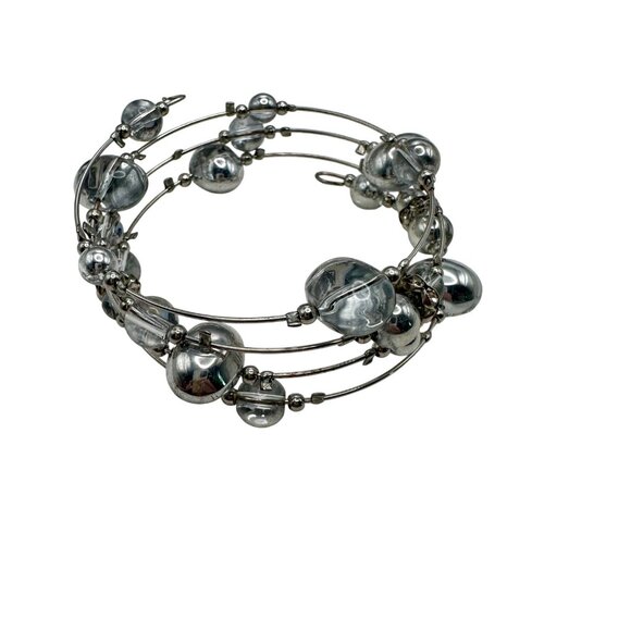 Bracelet Jewelry Optical Auras Silver Tone Coil Bracelet Paparazzi Multilayer - Picture 3 of 9